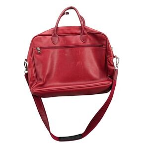 Long Champ Vintage Weekender Bag Calfskin Leather Shoulder Strap Double Handled